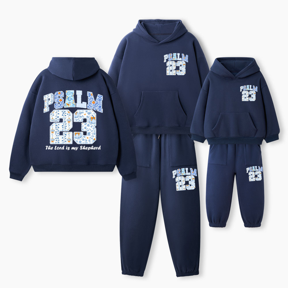 The Lord Is My Shepherd Christian Premium Matching Fleece Hoodie Set