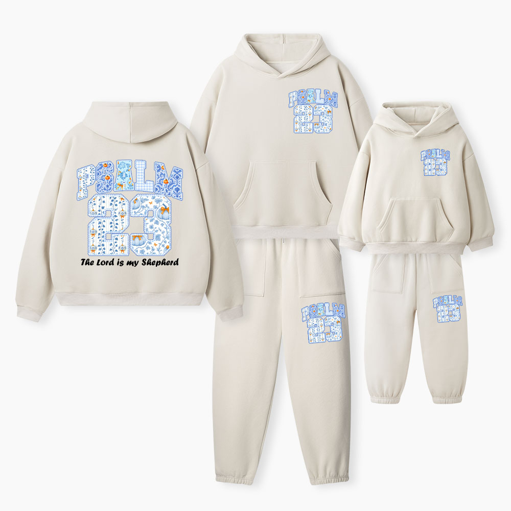 The Lord Is My Shepherd Christian Premium Matching Fleece Hoodie Set