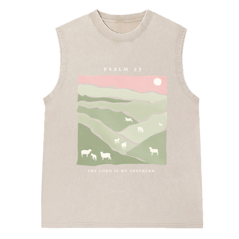 The Lord Is My Shepherd Christian Washed Sleeveless Tee