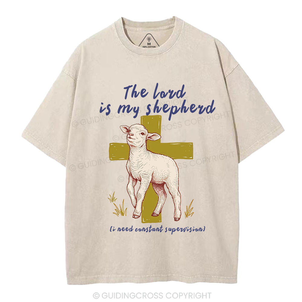 The Lord Is My Shepherd Christian Washed T-Shirt