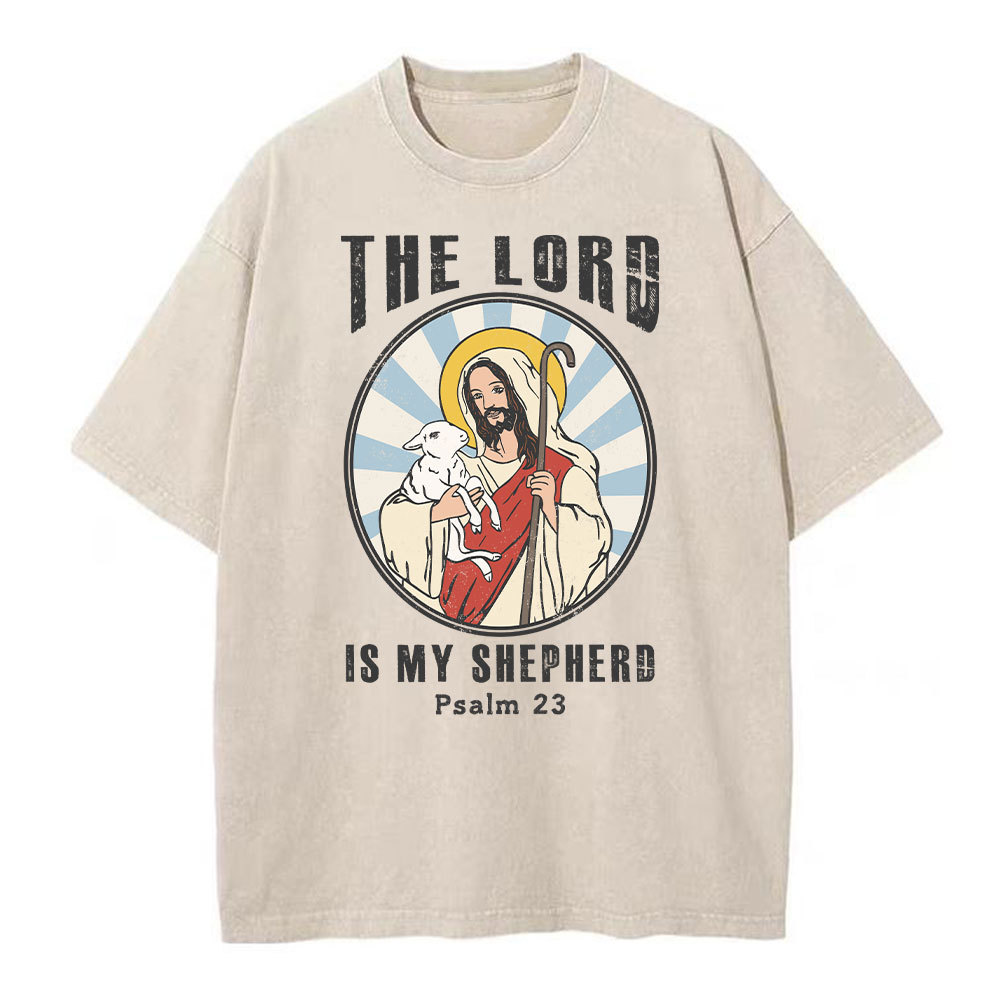 The Lord Is My Shepherd Christian Washed T-Shirt