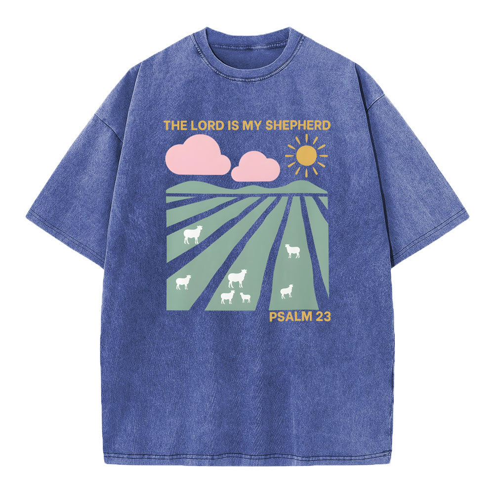 The Lord Is My Shepherd Christian Washed T-Shirt