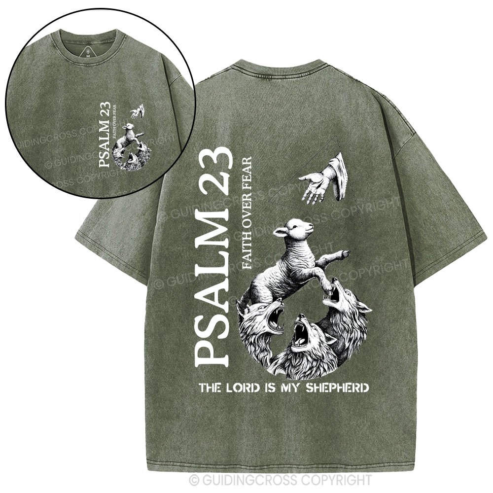 The Lord Is My Shepherd Christian Washed T-Shirt