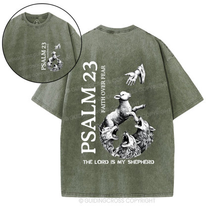 The Lord Is My Shepherd Christian Washed T-Shirt