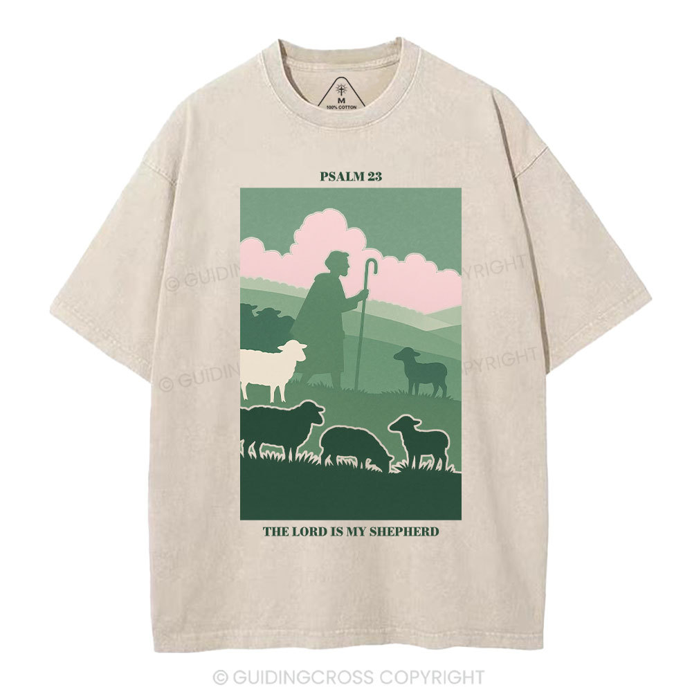 The Lord Is My Shepherd Christian Washed T-Shirt