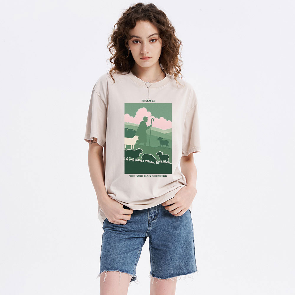 The Lord Is My Shepherd Christian Washed T-Shirt