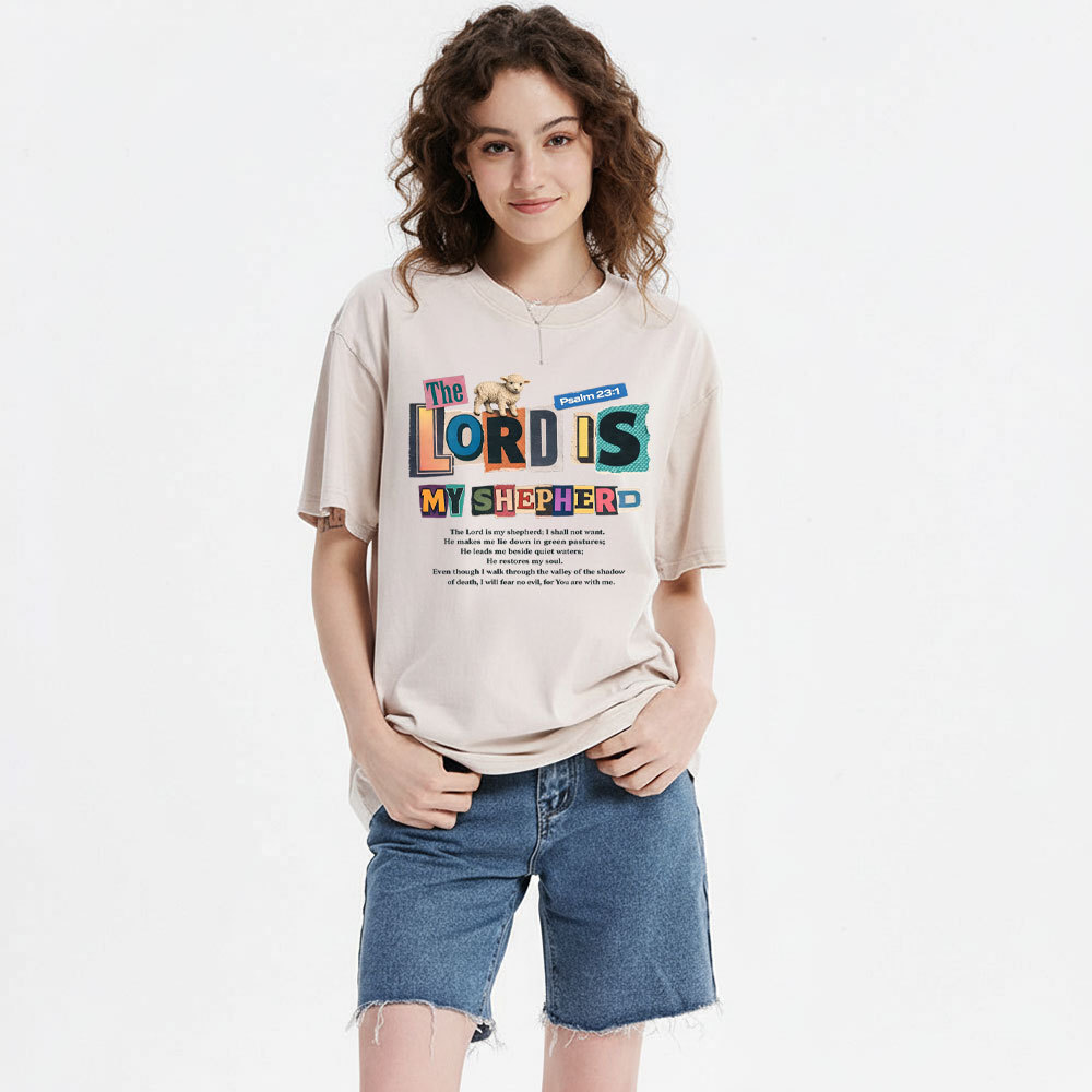 The Lord Is My Shepherd Christian Washed T-Shirt
