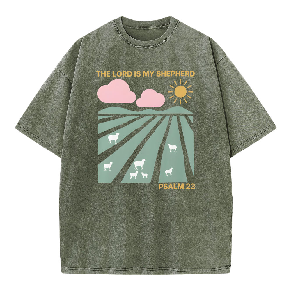 The Lord Is My Shepherd Christian Washed T-Shirt