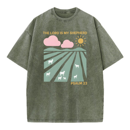 The Lord Is My Shepherd Christian Washed T-Shirt