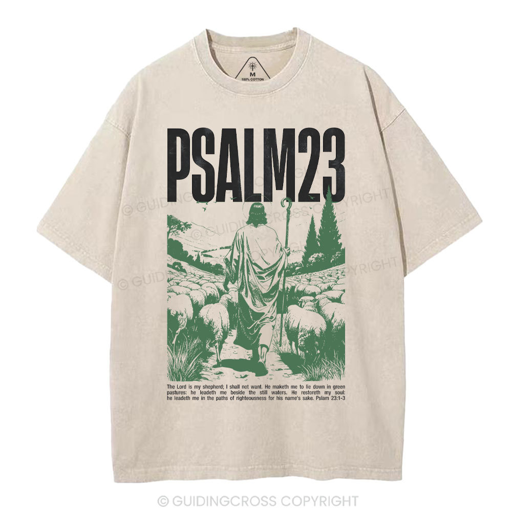 The Lord Is My Shepherd Christian Washed T-Shirt