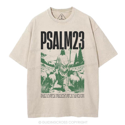 The Lord Is My Shepherd Christian Washed T-Shirt
