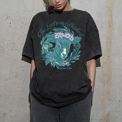 The Lord Is My Shepherd Christian Washed T-Shirt