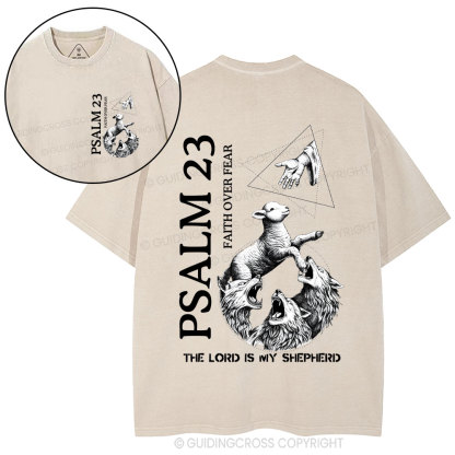 The Lord Is My Shepherd Christian Washed T-Shirt