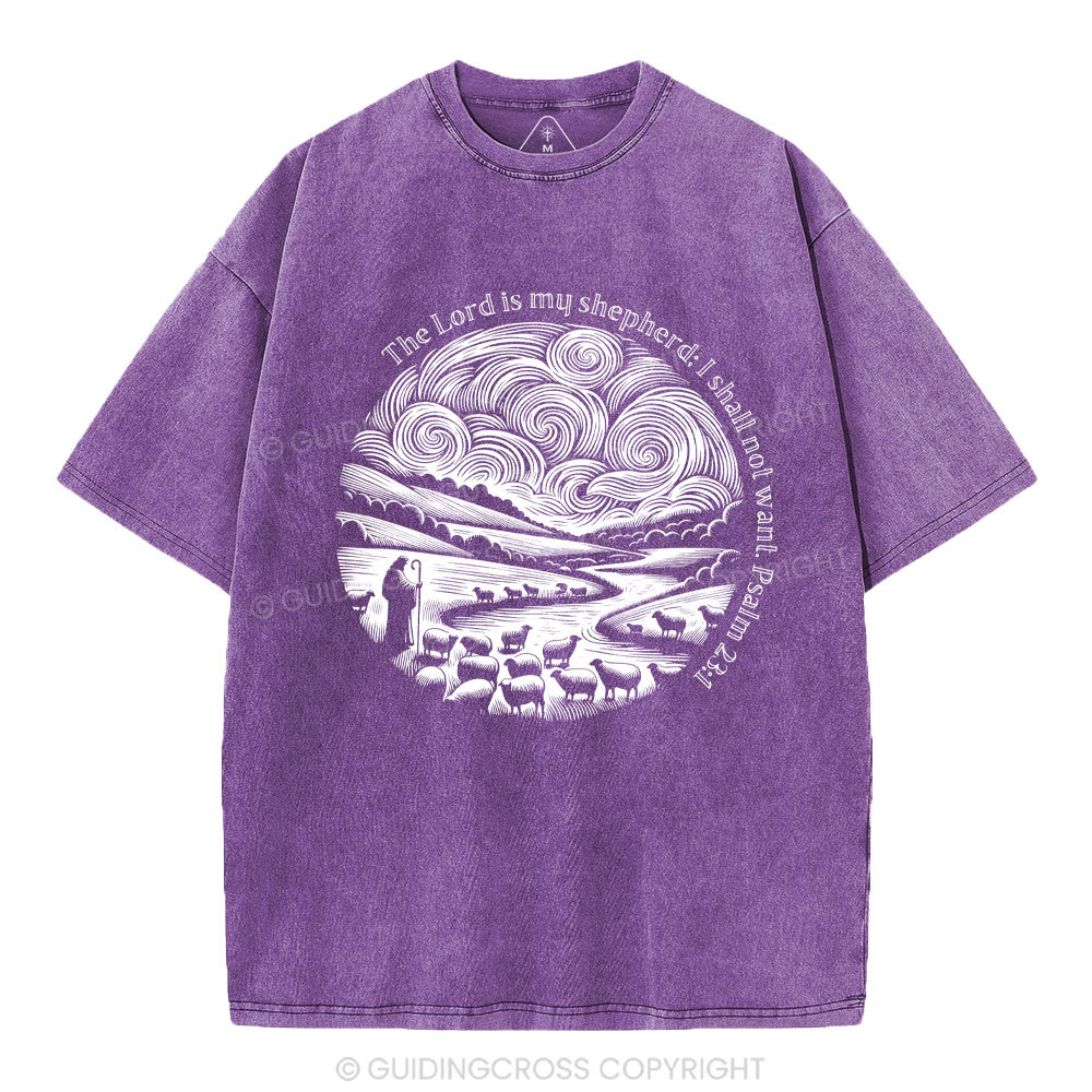 The Lord Is My Shepherd Christian Washed T-Shirt