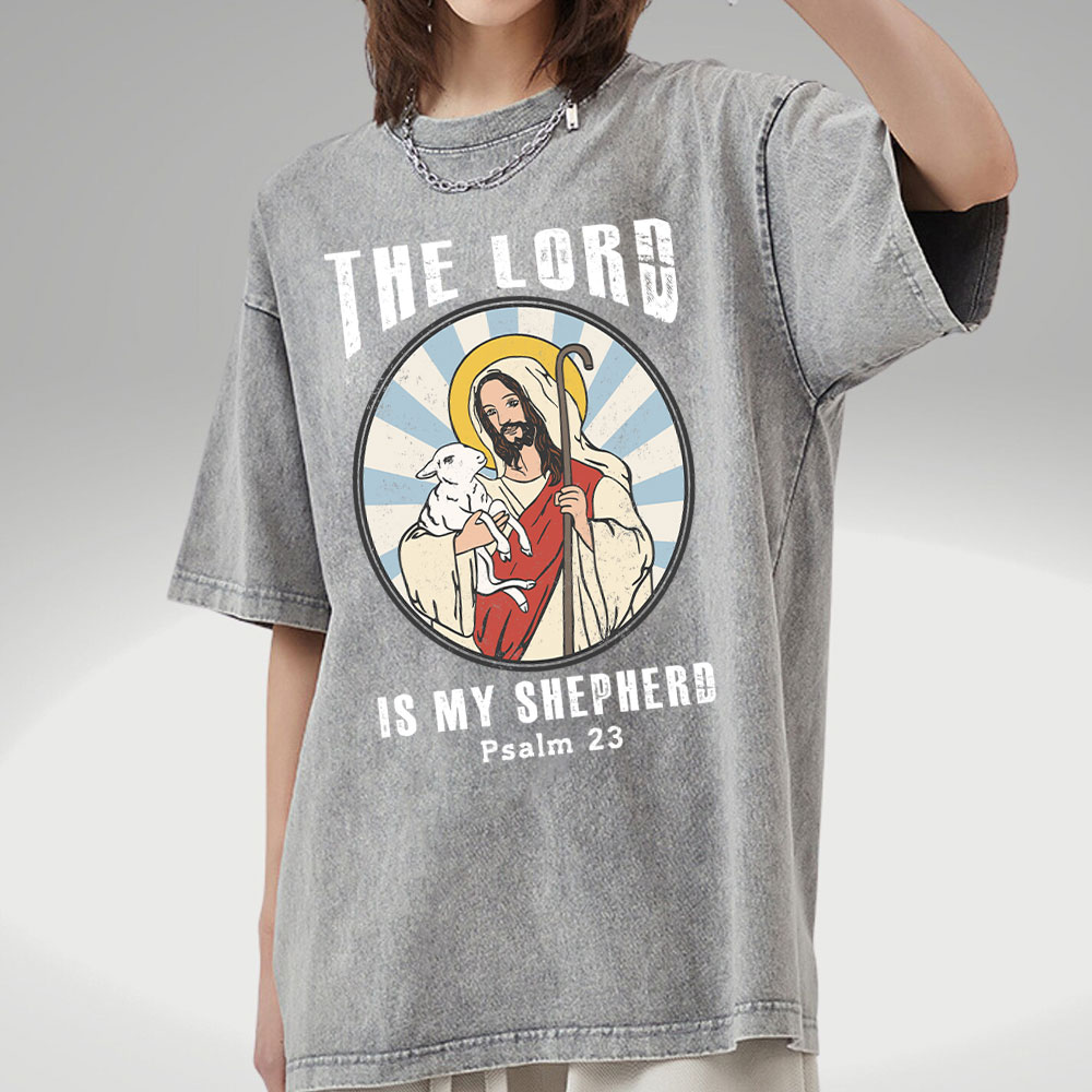 The Lord Is My Shepherd Christian Washed T-Shirt