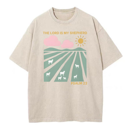 The Lord Is My Shepherd Christian Washed T-Shirt