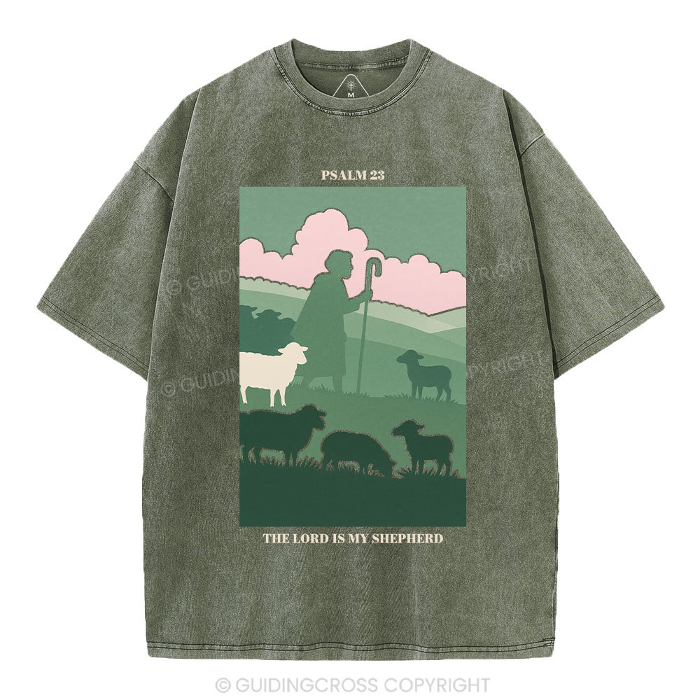 The Lord Is My Shepherd Christian Washed T-Shirt