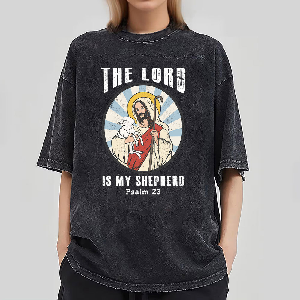 The Lord Is My Shepherd Christian Washed T-Shirt