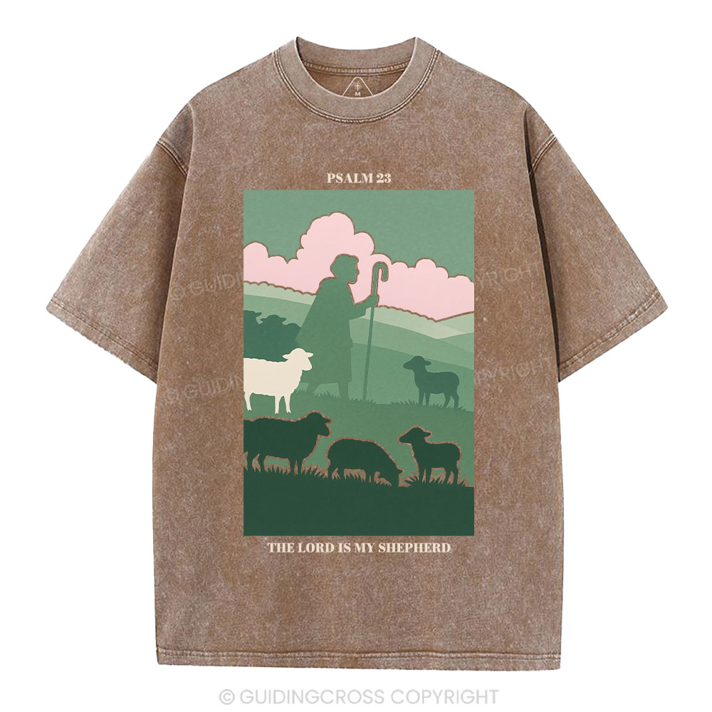 The Lord Is My Shepherd Christian Washed T-Shirt