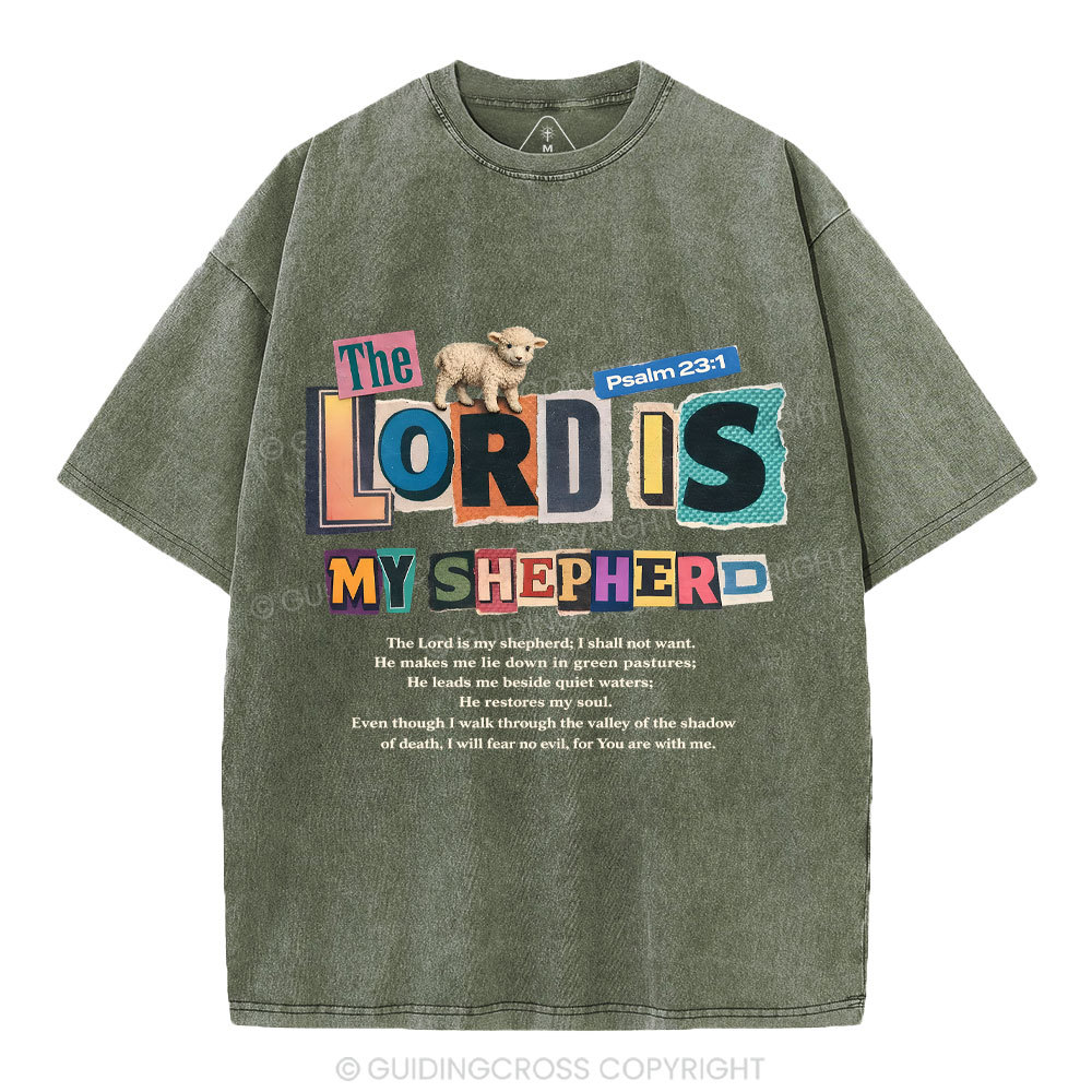 The Lord Is My Shepherd Christian Washed T-Shirt