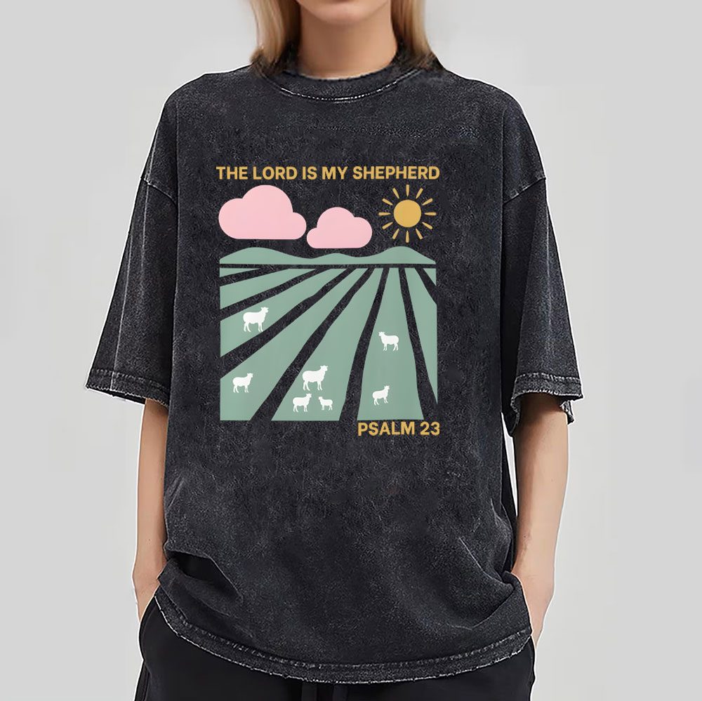 The Lord Is My Shepherd Christian Washed T-Shirt