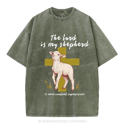 The Lord Is My Shepherd Christian Washed T-Shirt