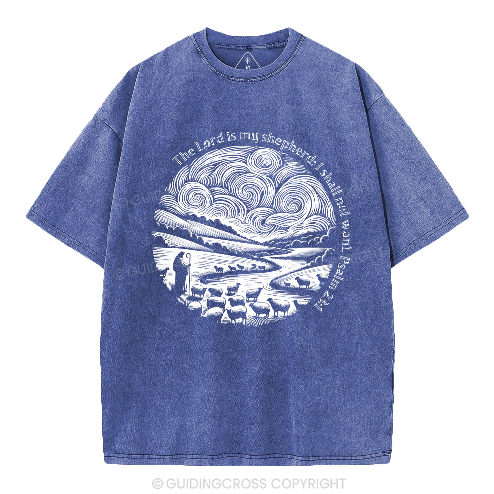 The Lord Is My Shepherd Christian Washed T-Shirt