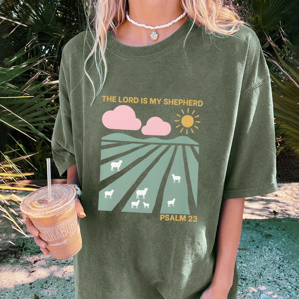 The Lord Is My Shepherd Christian Washed T-Shirt