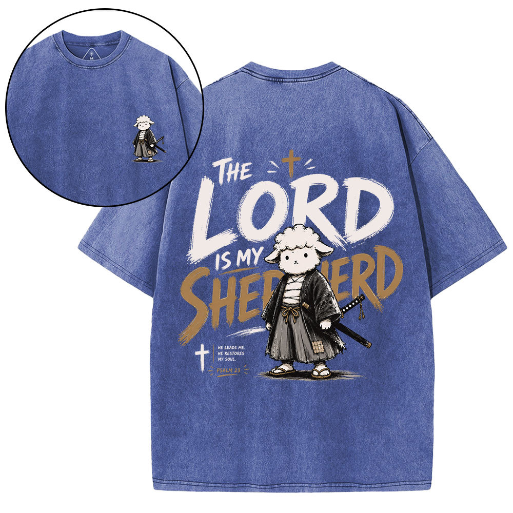 The Lord Is My Shepherd Christian Washed T-Shirt