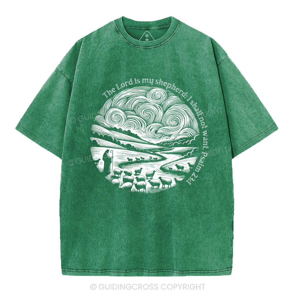 The Lord Is My Shepherd Christian Washed T-Shirt