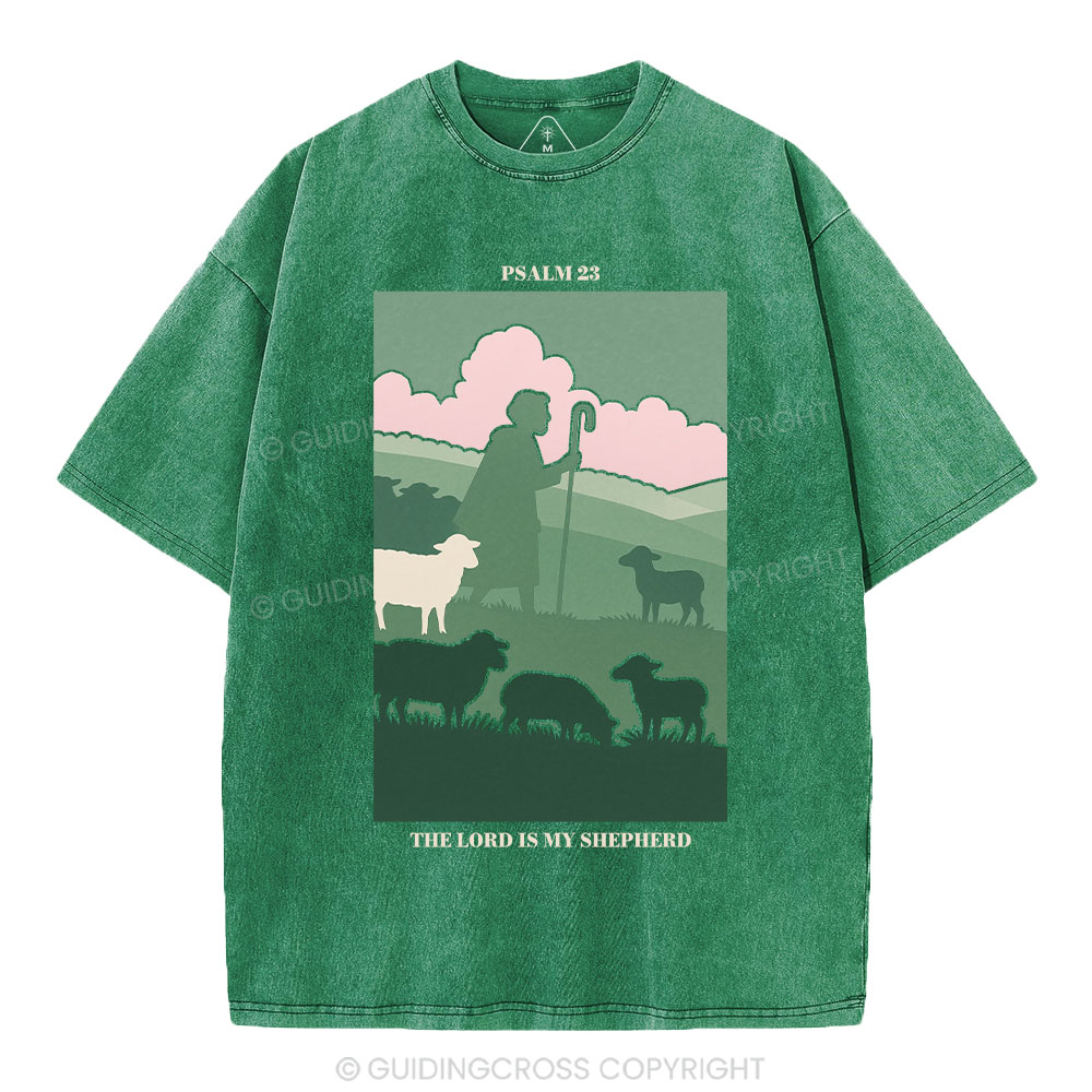 The Lord Is My Shepherd Christian Washed T-Shirt