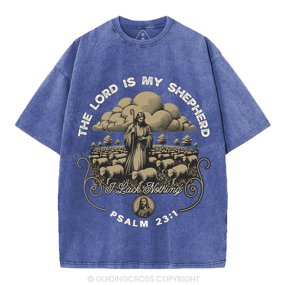The Lord Is My Shepherd Christian Washed T-Shirt Sale - GuidingCross