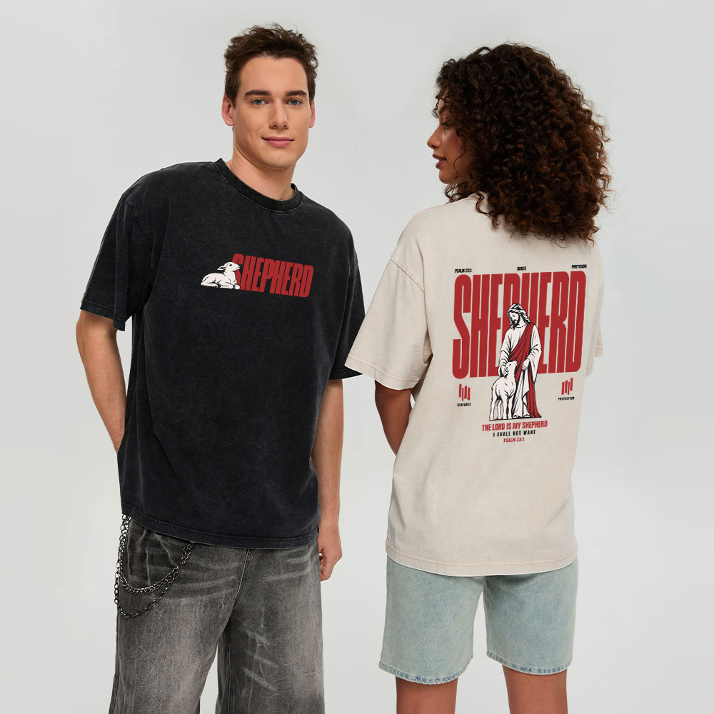 The Lord Is My Shepherd Christian Washed T-Shirt