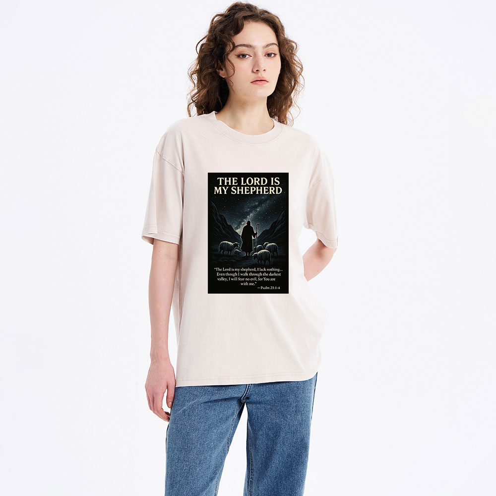 The Lord Is My Shepherd Christian Washed T-Shirt
