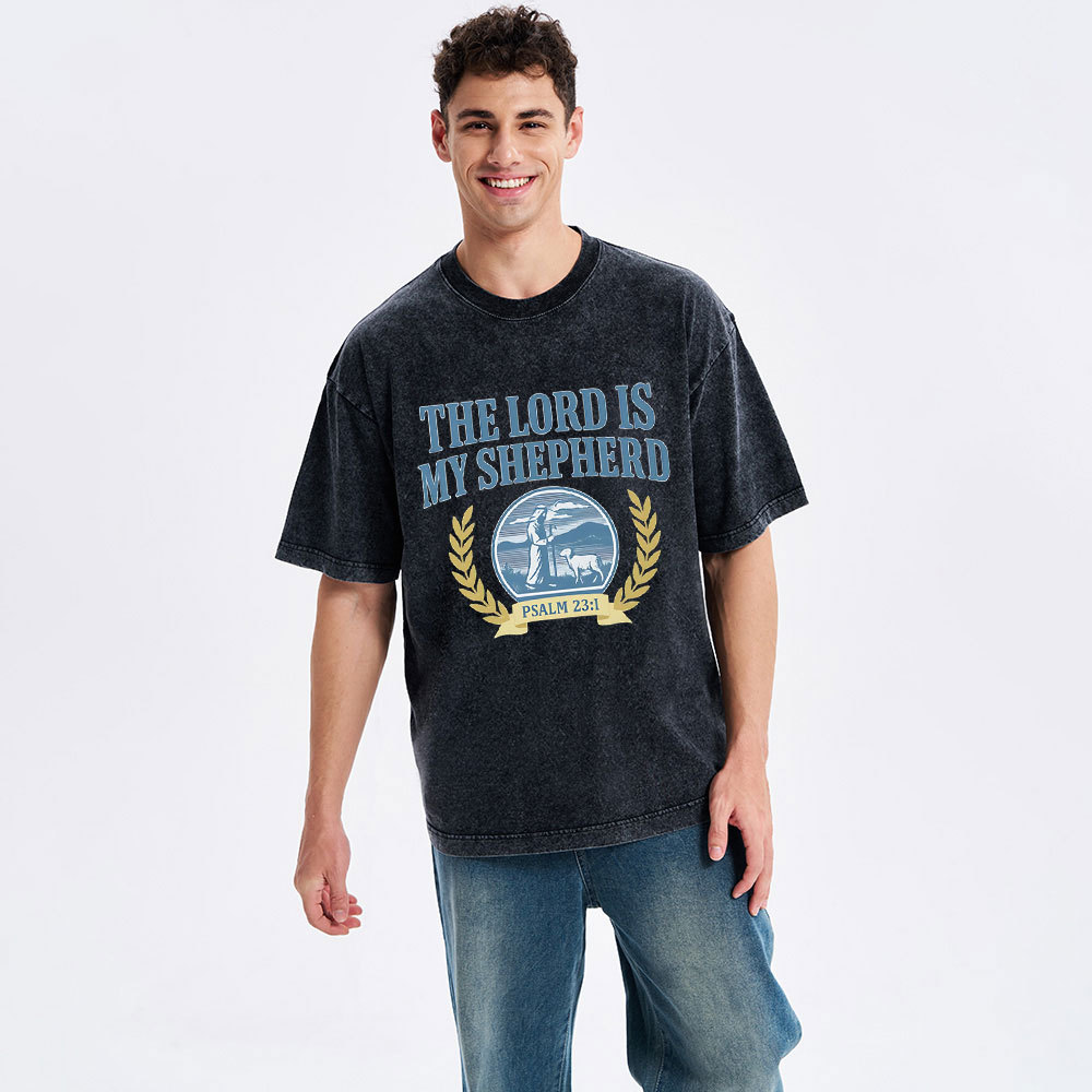 The Lord Is My Shepherd Christian Washed T-Shirt