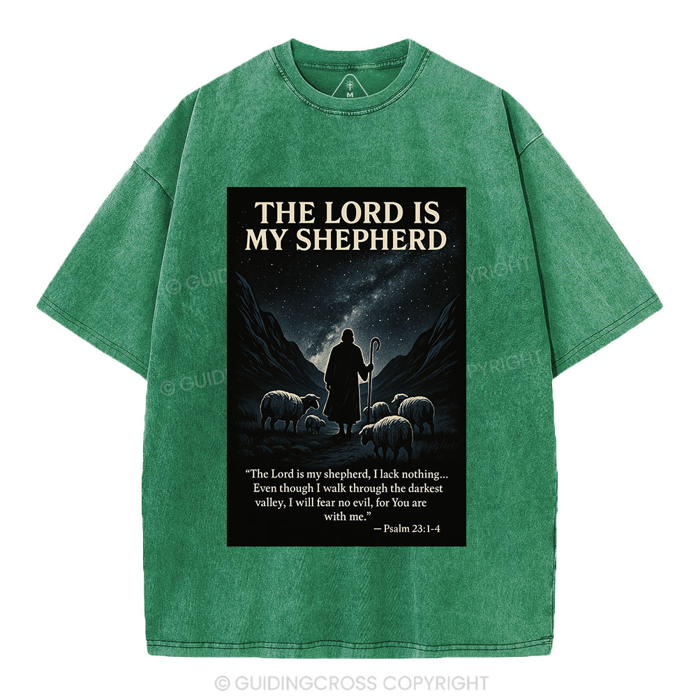 The Lord Is My Shepherd Christian Washed T-Shirt