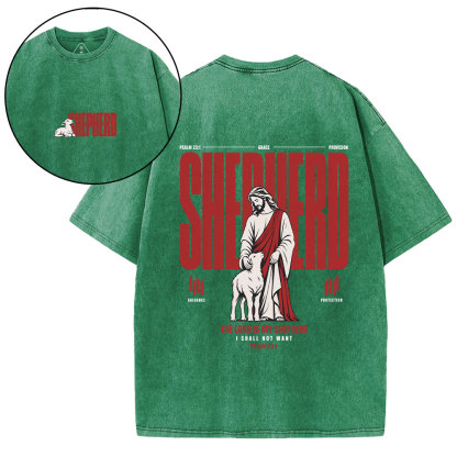 The Lord Is My Shepherd Christian Washed T-Shirt