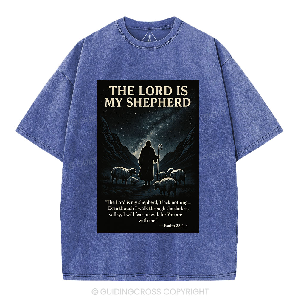 The Lord Is My Shepherd Christian Washed T-Shirt