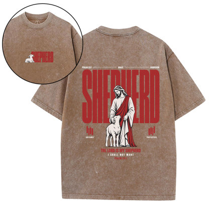 The Lord Is My Shepherd Christian Washed T-Shirt