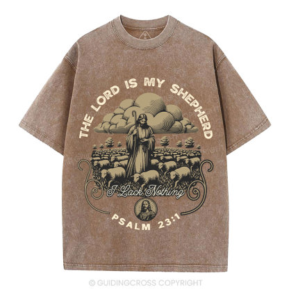 The Lord Is My Shepherd Christian Washed T-Shirt