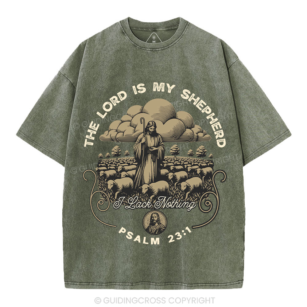 The Lord Is My Shepherd Christian Washed T-Shirt