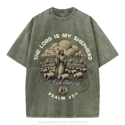 The Lord Is My Shepherd Christian Washed T-Shirt