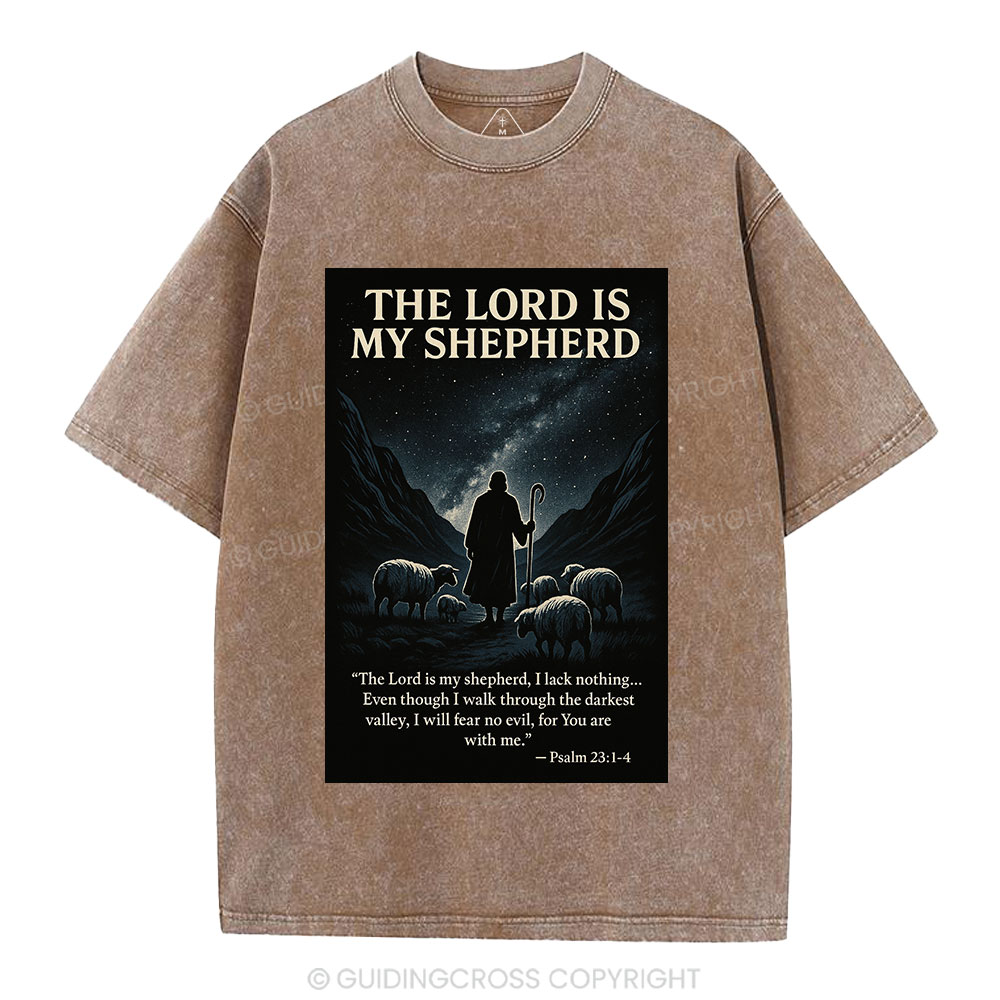 The Lord Is My Shepherd Christian Washed T-Shirt