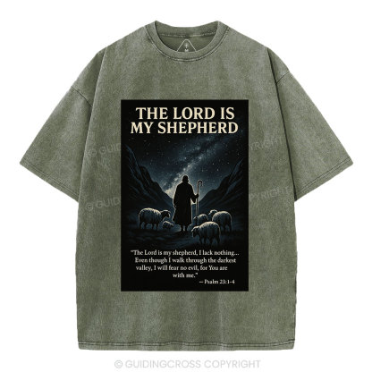 The Lord Is My Shepherd Christian Washed T-Shirt