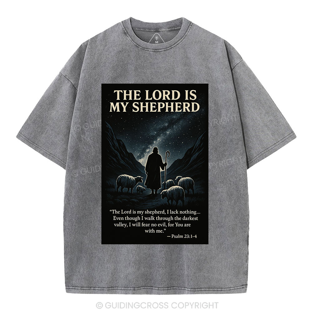 The Lord Is My Shepherd Christian Washed T-Shirt
