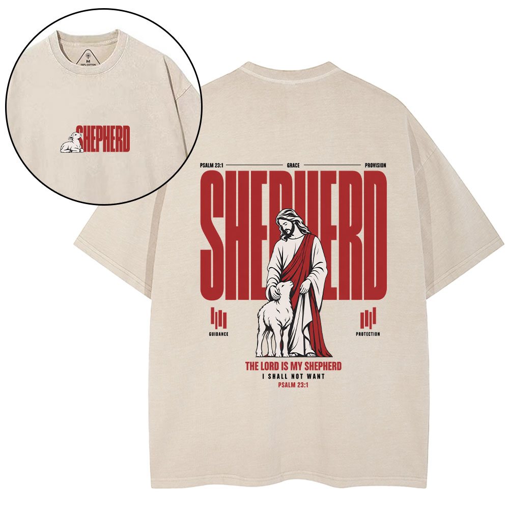 The Lord Is My Shepherd Christian Washed T-Shirt