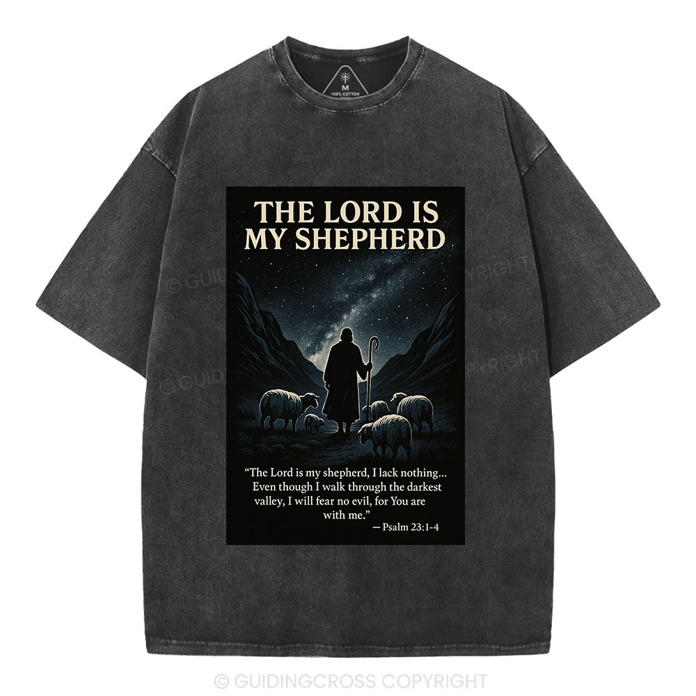 The Lord Is My Shepherd Christian Washed T-Shirt