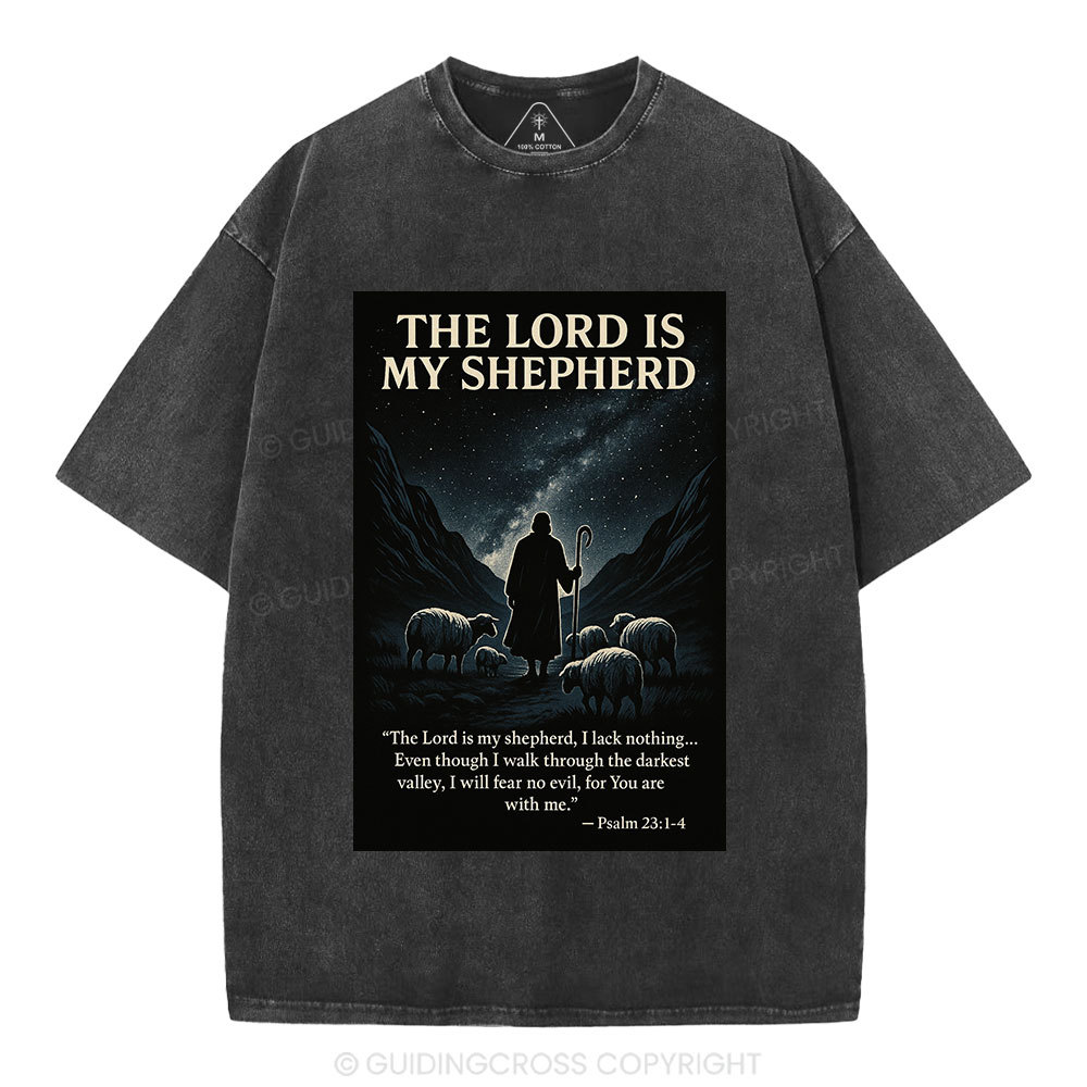 The Lord Is My Shepherd Christian Washed T-Shirt