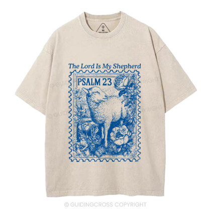 The Lord Is My Shepherd Christian Washed T-Shirt