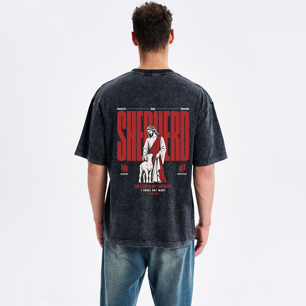 The Lord Is My Shepherd Christian Washed T-Shirt
